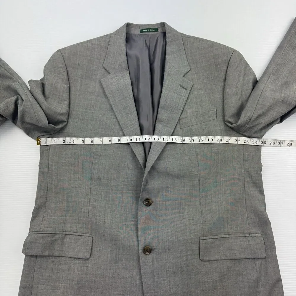 Lauren Ralph Lauren Gray Wool Suit Jacket Blazer Sport Coat 46XL Made Canada